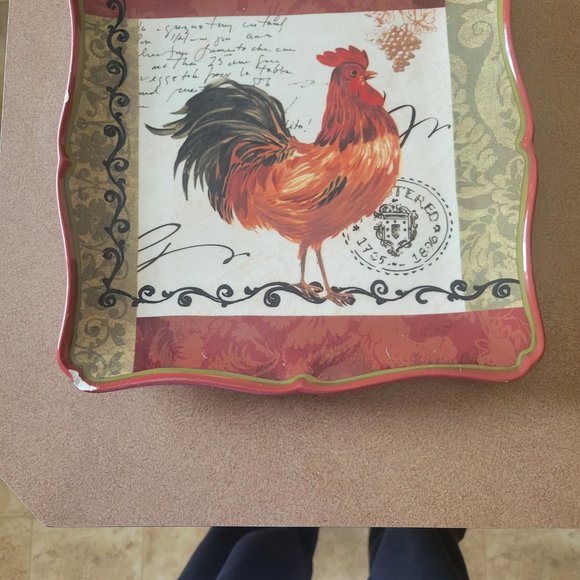 Tuscan Rooster Dinner Plate Set by Pamela Gladding (damaged) - Picture 5 of 6